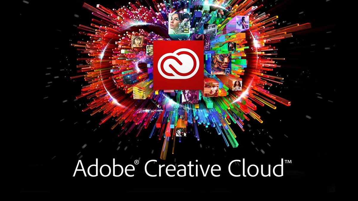 Adobe creative cloud logo on a black background.