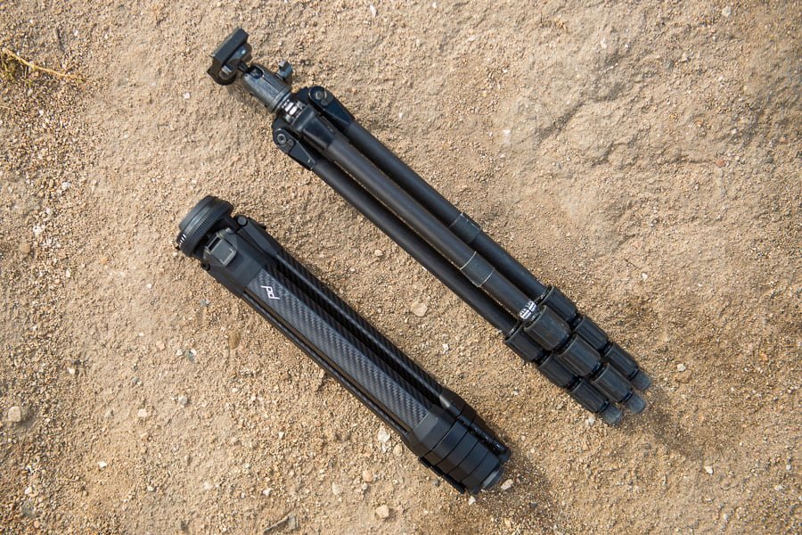 Peak Design Travel Tripod Comparison - ball head included. Centre column strong. Fully extended length great! Carbon fiber model pictured.