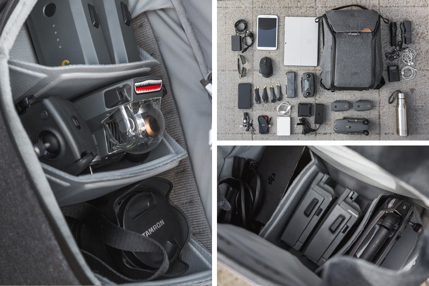 The 20L Everyday Backpack V2 is a great carry solution for a DJI Mavic Pro with space to fit a Sony A7 III as well.